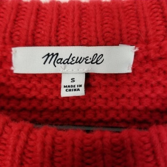 Madewell Red Crew Neck Sweater - Picture 4 of 5